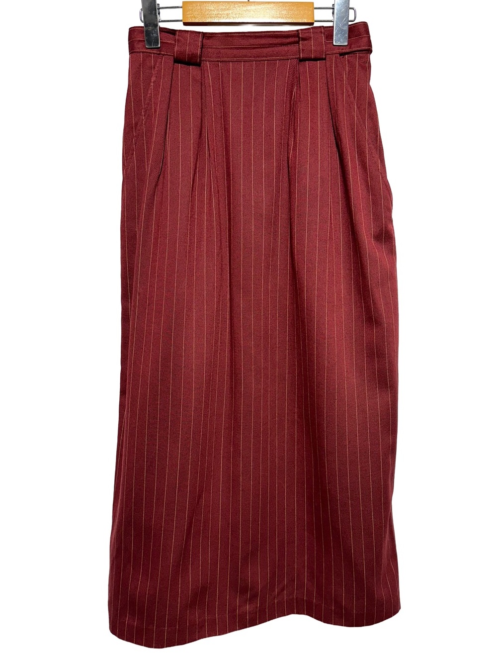 Vintage Pinstripe Midi Pencil Skirt Dark Academia Office Siren Old Money 6
